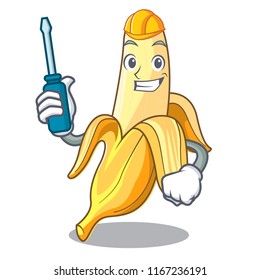 Automotive tasty fresh banana mascot cartoon style