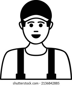 Automotive Technician stock illustration, Automobile Detailer Wearing Cap Vector Icon Design, covid car cleaning service Symbol, Vehicle disinfection Sign, Car Washer Man Avatar Concept, 