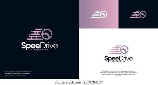 Automotive technology digital service, with the concept of steering wheel speed, design vector illustration.