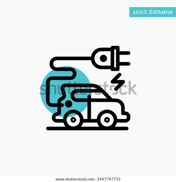 Automotive Technology, Electric\
Car, Electric Vehicle turquoise highlight circle point Vector\
icon
