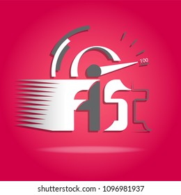 Automotive theme logotype design of the word FAST