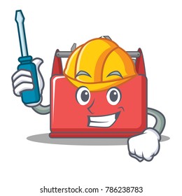 Automotive tool box character cartoon