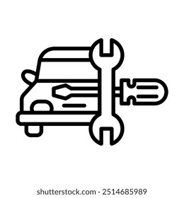 Línea de iconos de herramientas automotrices Ilustración vectorial
