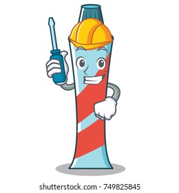 Automotive toothpaste character cartoon style