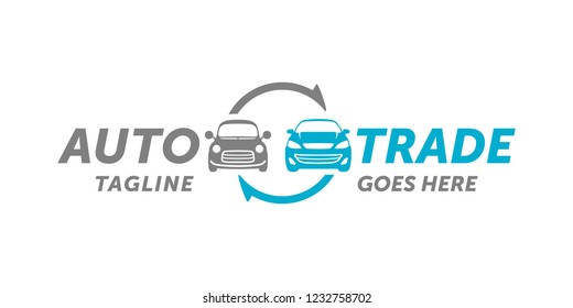 Automotive Trade In, Car Trade In, Exchange, Old, Used And New Car Selling Logo Design Vector