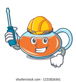 Automotive transparent teapot character cartoon