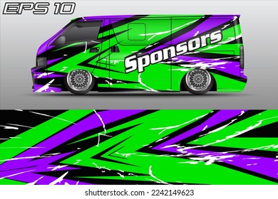 Automotive travel van car wrap livery sticker design template