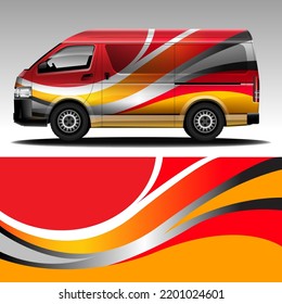Automotive travel van wrap design template