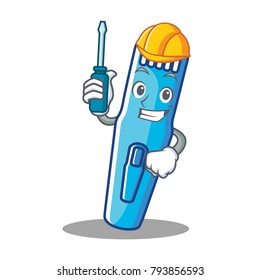 Automotive trimmer mascot cartoon style