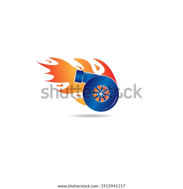 automotive turbo logo. turbo and fire\
combination design. modern\
templates\
\
