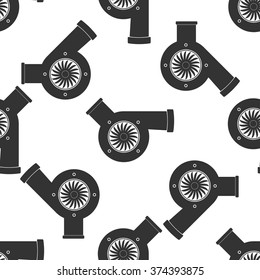 Automotive turbocharger icon seamless pattern on white background. Vector Illustration