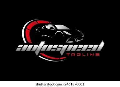 Automotive vector logo isolated template. Car Logo emblem. Vector illustration set of logo on Sports car theme. Car Garage silhouette isolated