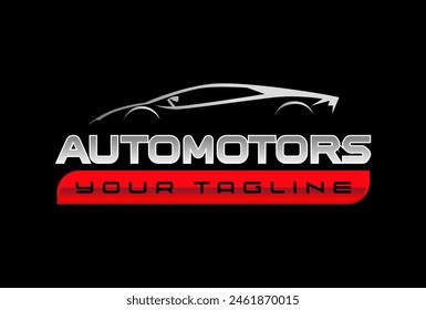 Automotive vector logo isolated template. Car Logo emblem. Vector illustration set of logo on Sports car theme. Car Garage silhouette isolated