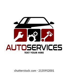 Automotive vector logo template. This design use services symbol. Suitable for transportation.