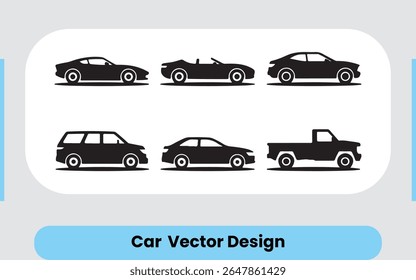 Siluetas de Vector de vista lateral de vehículos automotrices