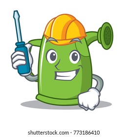 Automotive watering can character cartoon
