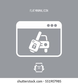 Automotive web button - Vector flat icon