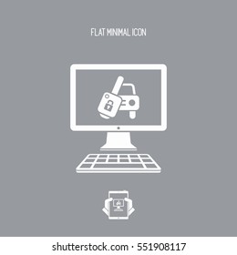 Automotive web button - Vector flat icon