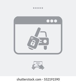 Automotive web button - Vector flat icon
