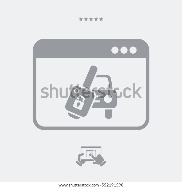 Automotive web button -\
Vector flat icon