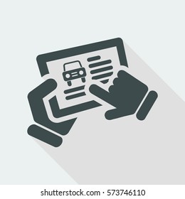 Automotive website on tablet