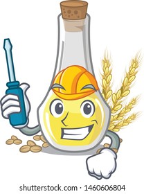 Automotive wheat germ oil at cartoon table
