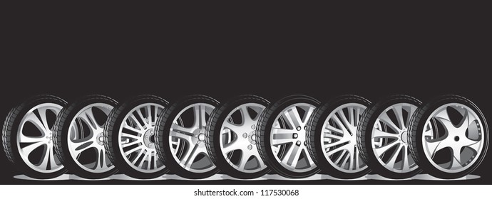 automotive wheel with alloy wheels and low profile tires