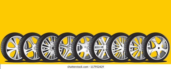 automotive wheel with alloy wheels and low profile tires