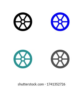 automotive wheel icon stock vector illustration flat design.