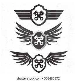 Automotive Wing  Logo set. Vector illustration