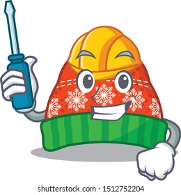 Automotive winter hat cartoon