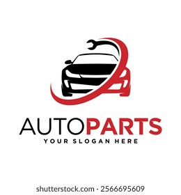 Automotive-themed logo showcasing gears and tools, perfect for car repair branding.  