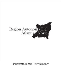 Autonome del Atlantico Norte Landkarte und schwarze Schrift auf weißem Hintergrund