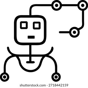Robot abstracto autónomo del agente de la IA con el flujo de datos