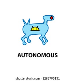 Autonomous AI Web Icon isolated on white background Vector illustration.