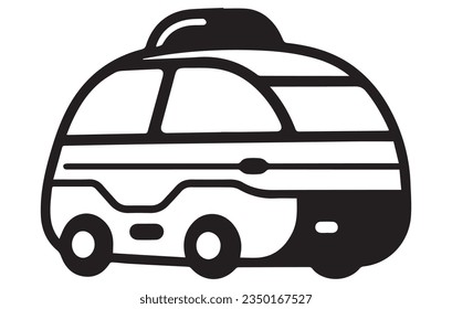 Autonomous Automobile linear icon. Self Driving Car vector concept outline symbol

