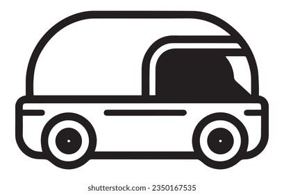 Autonomous Automobile linear icon. Self Driving Car vector concept outline symbol
