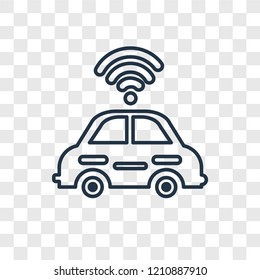 Autonomous car concept vector linear icon isolated on transparent background, Autonomous car concept transparency concept in outline style