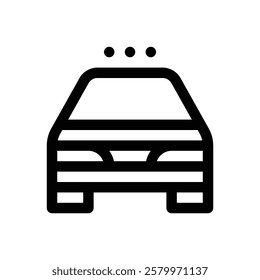 Autonomous car. Editable stroke vector icon.