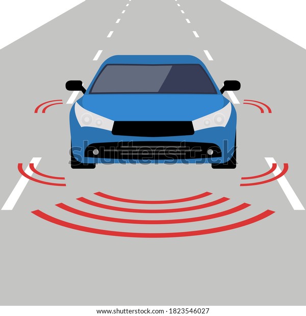 Autonomous car icon drive
sensor. Digital autonomous vehicle car self driverless vector smart
system