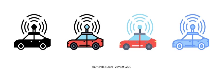 Autonomous Car Icon Element For Design
