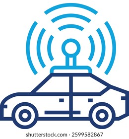 Autonomous Car Icon Element For Design