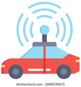 Autonomous Car Icon Element For Design