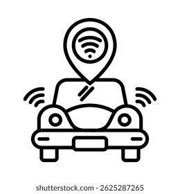 Autonomous Car Icon Element For Design