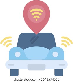 Autonomous Car Icon Element For Design