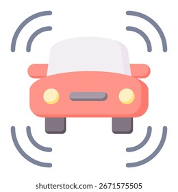 Autonomous Car Icon Element For Design