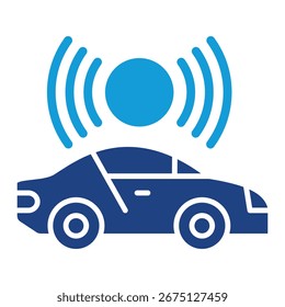 Autonomous Car Icon Element For Design