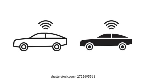 Ícone de carro autônomo vetor isolado Ilustração. Pictograma vetorial para web e app