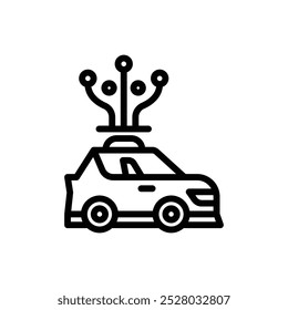 Autonomous Car icon or logo design isolated sign symbol vector illustration. A collection of high quality black line style vector icons