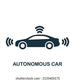 Autonome Autos Symbol. Einfarbiges Symbol für Vorlagen, Webdesign und Infografiken